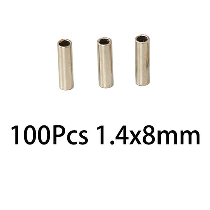 100pcs Fishing Line Connector Fixing Accessories Crimp Sleeve Copper Tube Wire Pipe Crimp Sleeves Carp Fishing Accessories Pesca