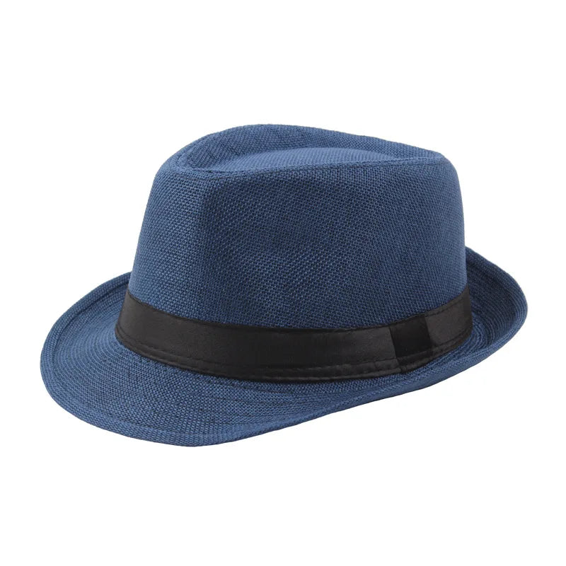 Trendy Wide Brim Men Straw Hat Women Summer Solid Color Fedoras Jazz Sun Cap Outdoor Casual Panama Cowboy Hats