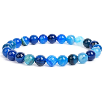 Natural Stone Beads Bracelet For Women Men Amethysts Crystal Quartzs Aquamarines Jades Jewelry Agates Elastic Bangle Bracelets
