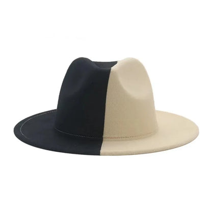 QBHAT Black and Red Patchwork Chain Fedoras Hat for Women Men Unisex Church Hat Wide Brim Party Gradient Jazz Top Hat шапка