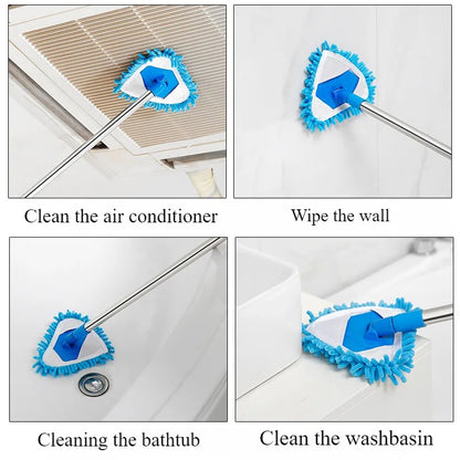 Triangle Retractable Wall Cleaning Mop Ceiling Air Conditioner Dust Removal Mini Mop Small Wall Cleaning Home Clean Floors Tool