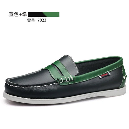 Male Classic Boat Shoes Leather Hot Sale New Men's Outdoor Walking Shoes Men Wedding Dress Shoes Lace-Up Fashion Men Loafers