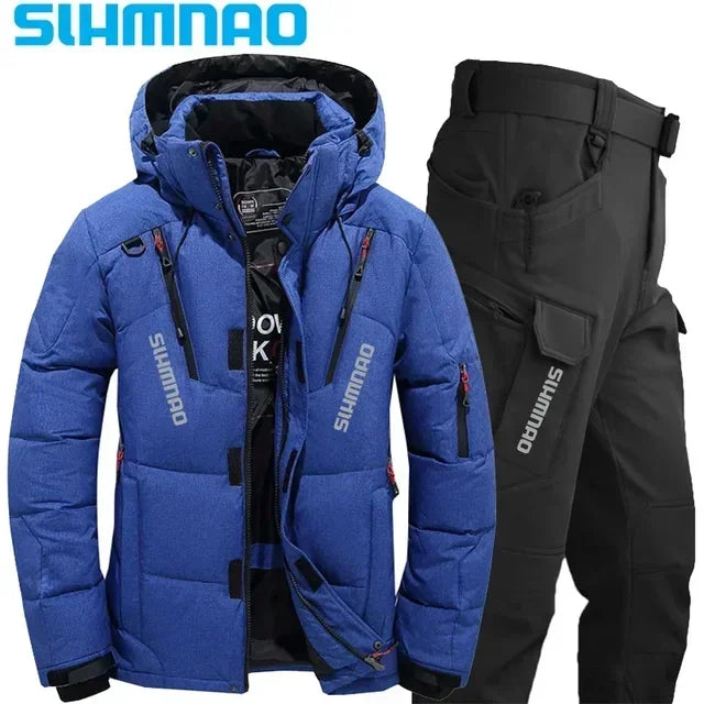 Thick waterproof jacket for autumn and winter, warm and cold resistant hiking suit, heat-resistant and wear-resistant fishing su