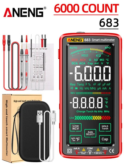 ANENG 683 6000 Counts Multimetro  Smart Multimeter High-end Touch  Test Rechargeable Multitester AC/DC Voltage Tester Current To