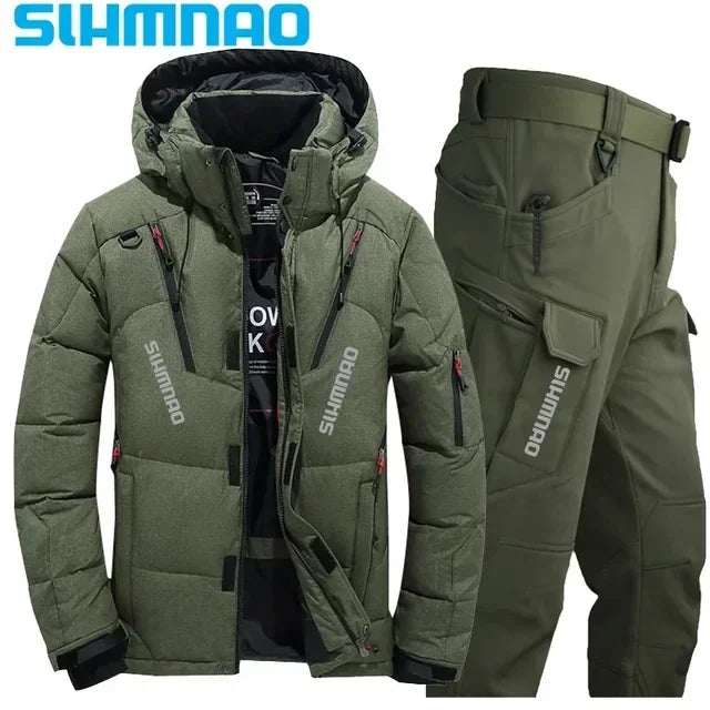 Thick waterproof jacket for autumn and winter, warm and cold resistant hiking suit, heat-resistant and wear-resistant fishing su