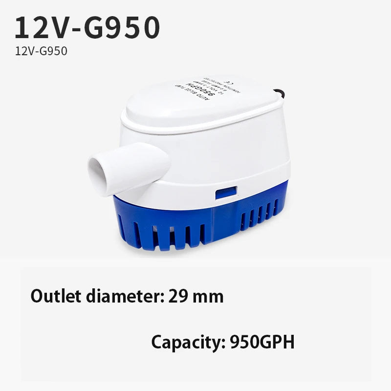 Automatic Boat Marine Water Pump 12V Bilge Pump 1100GPH  Submersible Yacht Boat Motor Seaplane Houseboat Pump