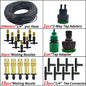 15M-30M Outdoor Misting Cooling System Garden Irrigation Watering 1/4'' Brass Atomizer Nozzles 4/7mm Hose for Patio Greenhouse