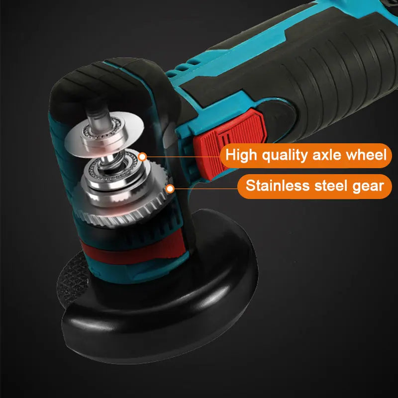 2000mAh Brushless Electric Angle Grinder Cordless Polishing Machine Power Tool Battery Angle Grinder with Grinding Cutting Disc