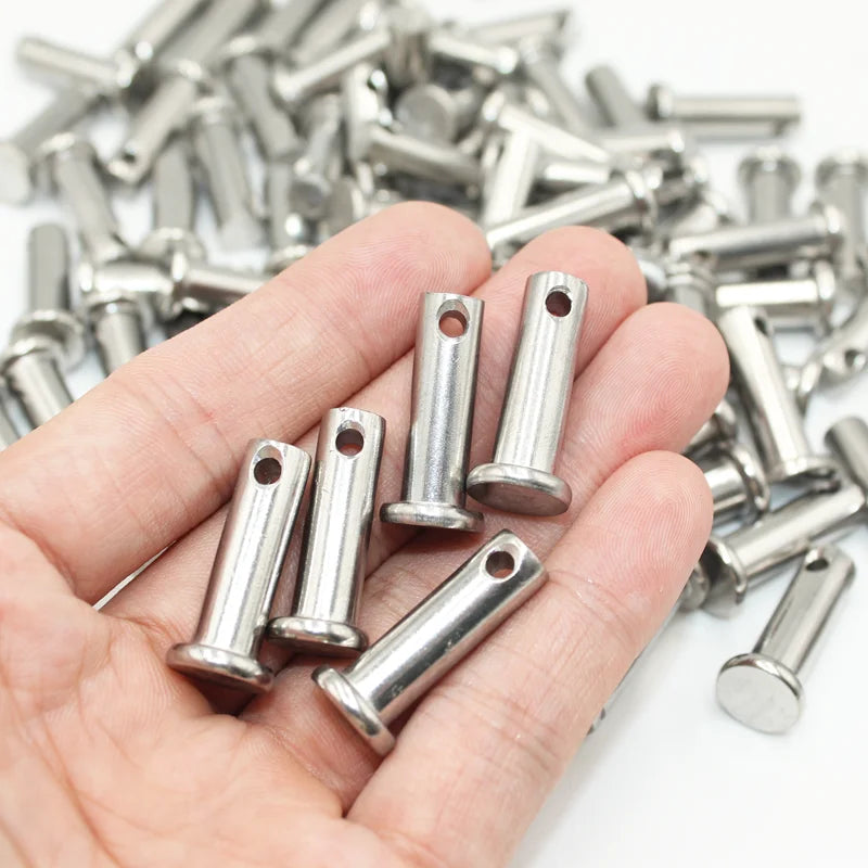 304 Stainless Steel with Hole Pin Shaft Cotter Pin Set Flat Head Cylindrical Pin Plug Pin Positioning Pin M3M4M5 M6 M8M10M12~M20