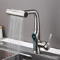 Waterfall Temperature Digital Display Basin Faucet Lift Up Down Stream Sprayer Hot Cold Water Sink Mixer Wash Tap For Bathroom
