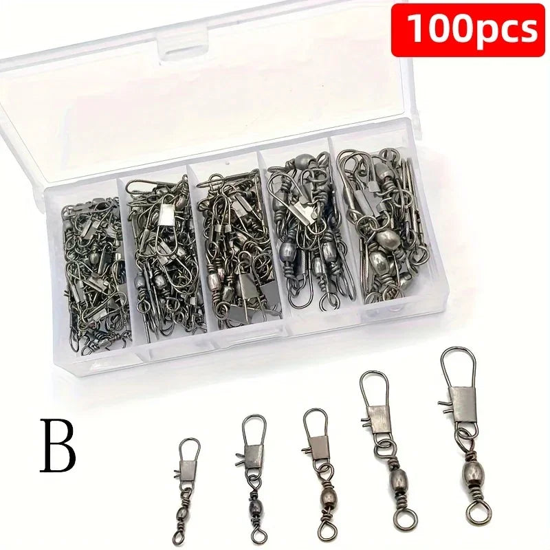 100 pieces of fishing connectors and small fishing accessories