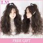 LM Cosplay Wig With Bangs Synthetic Straight Hair 24 Inch Long Heat-Resistant Pink Wig For Women