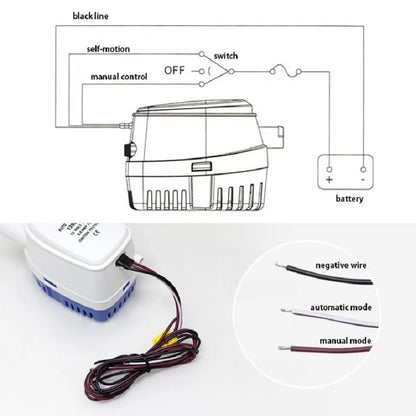 Automatic Boat Marine Water Pump 12V Bilge Pump 1100GPH  Submersible Yacht Boat Motor Seaplane Houseboat Pump