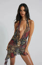 Jaded London sexy halter dress with skirt and beaded halter