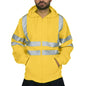 Men Reflective Strip Sanitation Overalls Fleece Hooded Jacket for Cold-Proof Outdoor Sweater Work Safety Coat Outdoor