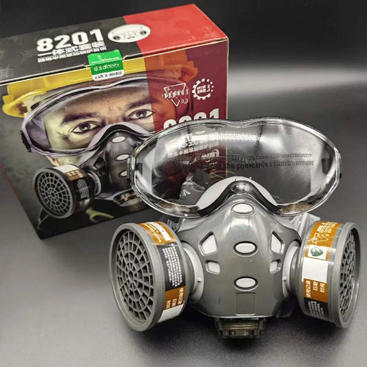 Full Face Gas Mask With Safety Glasses Spray Paint Chemical Pesticide Decoration Formaldehyde Anti-Dust With Filter Respirator