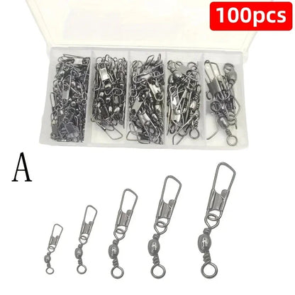 100 pieces of fishing connectors and small fishing accessories