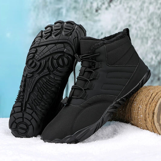 Snow Boots Waterproof Men Winter Shoes Barefoot Ankle Boots 36-46 Couple Snow Shoes Outdoor Hiking Shoes Fur Warm Plush Boots