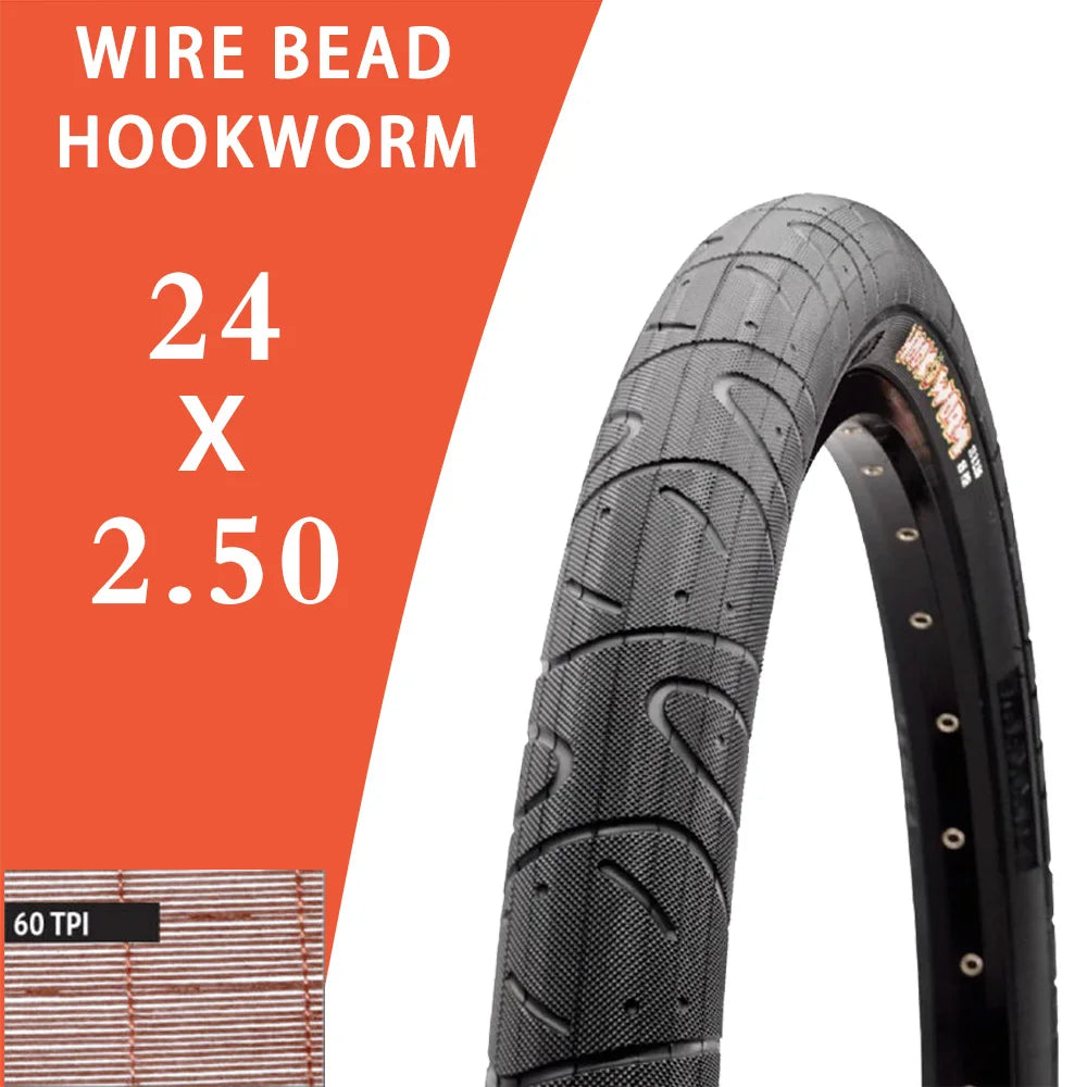 MAXXIS HOOKWORM WIRE BEAD BMX BICYCLE TIRE 20inch 24inch 26inch 27.5inch 29inch Dirt Jump Pump Track Urban BIKE TYRE 26x2.50