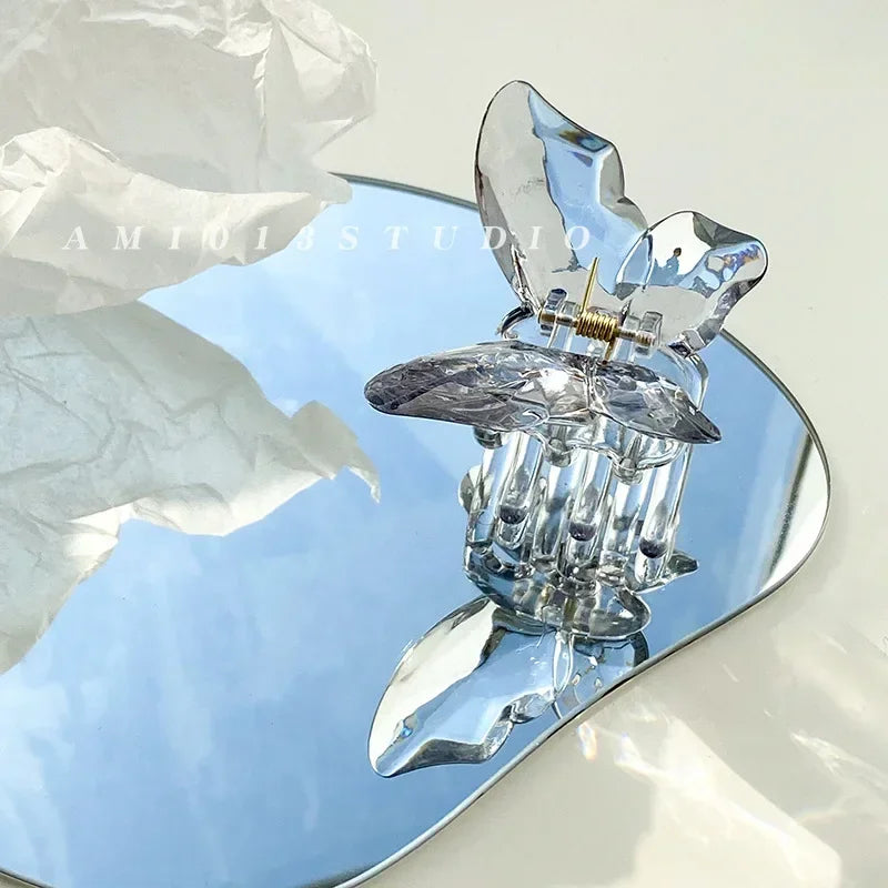 Cute Transparent Hair Claw Clips Barrettes Mini Butterfly Hair Clips for Women Non-slip Girls Headband Hair Accessories