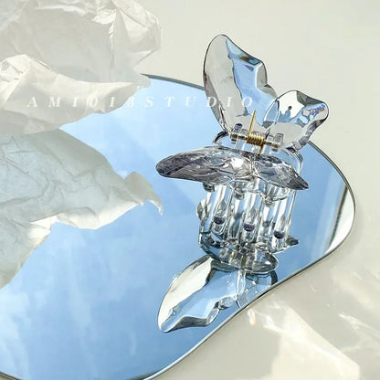 Cute Transparent Hair Claw Clips Barrettes Mini Butterfly Hair Clips for Women Non-slip Girls Headband Hair Accessories