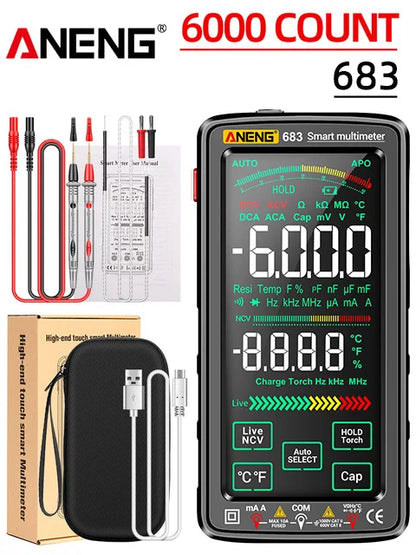 ANENG 683 6000 Counts Multimetro  Smart Multimeter High-end Touch  Test Rechargeable Multitester AC/DC Voltage Tester Current To