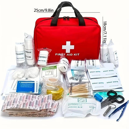 245PCS Deluxe First Aid Kit with Carrying Pouch, Outdoor First Aid Kit - Essential Emergency Kit for Camping, Hiking and Travell