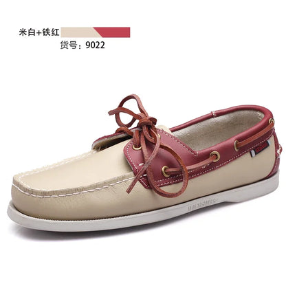 Male Classic Boat Shoes Leather Hot Sale New Men's Outdoor Walking Shoes Men Wedding Dress Shoes Lace-Up Fashion Men Loafers