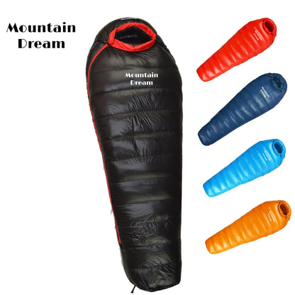 Winter Down Sleeping Bag Adult Mummy White Goose Down Warm Sleeping Bag Three Seasons Suitable For Camping Trips