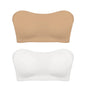 Women's Sexy Strapless Push Up Bra Removable Padded Seamless Ice Silk Top Women Invisible Beauty Back Anti-slip Off-shoulder Bra