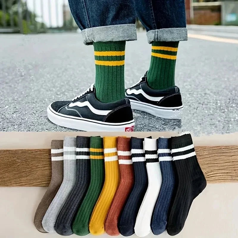 10pairs Men's Fashion Cotton Breathable Comfortable Ankle Socks, Men's Summer Socks