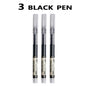 3-5Pcs Straight Liquid Gel Pen Quick-drying, Large-capacity 0.5mm Black Blue Ink for Writing School Office Stationery Supplies