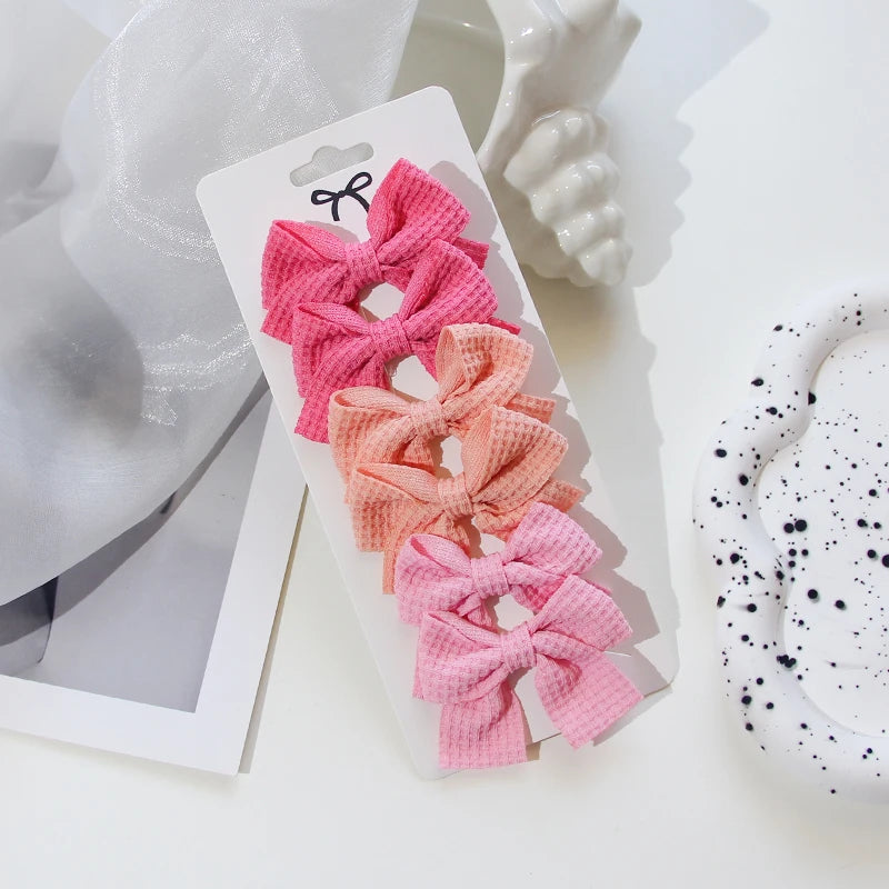 6/10Pcs/Set 2025 Fashion New Cute Ribbon Bowknot Hair Clips for Kids Handmade Baby Girls Hair Accessories