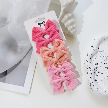 6/10Pcs/Set 2025 Fashion New Cute Ribbon Bowknot Hair Clips for Kids Handmade Baby Girls Hair Accessories