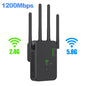 1200Mbps Wireless WiFi Repeater Wifi Signal Booster Dual-Band 2.4G 5G WiFi Extender 802.11ac Gigabit WiFi Amplifier WPS Router