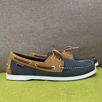 Sebago Genuine Leather Men Homme Authentic Docksides Shoes - Premium Leather Moc Toe Lace Up Boat Shoes E450