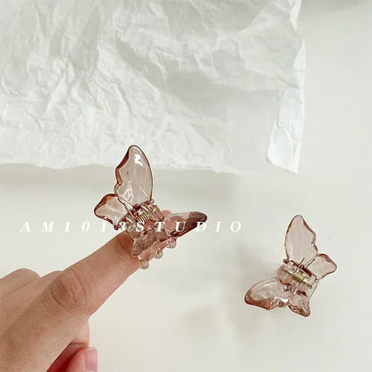 Cute Transparent Hair Claw Clips Barrettes Mini Butterfly Hair Clips for Women Non-slip Girls Headband Hair Accessories