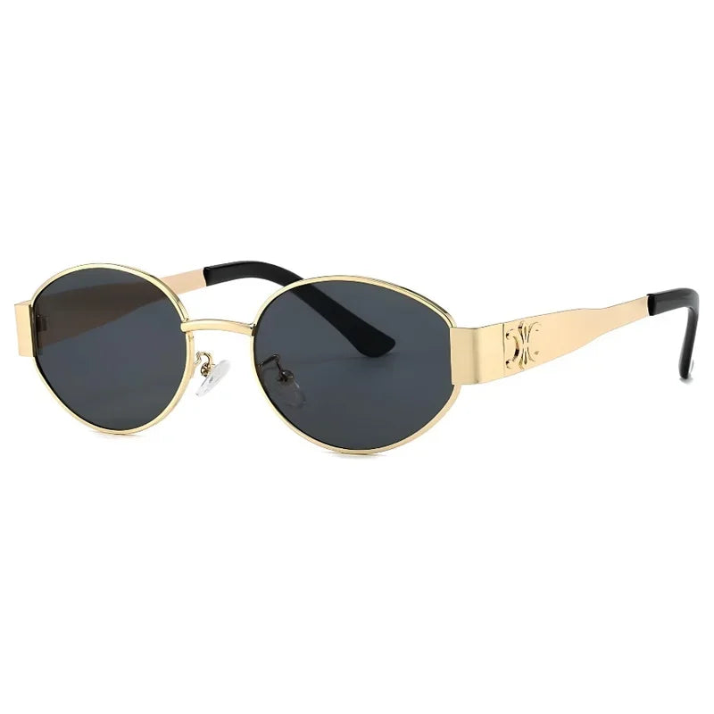 Luxury brand metal sunglasses for men and women unisex designer fashion sun glasses Oval unisex Stylish Eyewear shades UV400