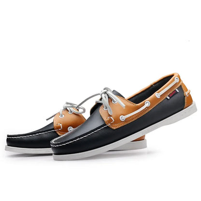 Male Classic Boat Shoes Leather Hot Sale New Men's Outdoor Walking Shoes Men Wedding Dress Shoes Lace-Up Fashion Men Loafers