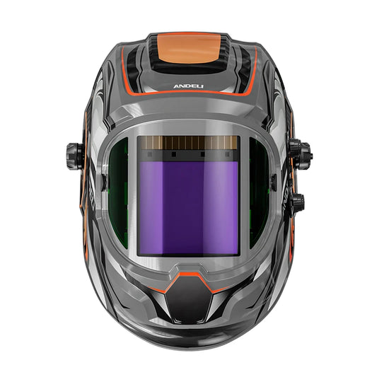 ANDELI Auto Darkening Welding Helmet with Side View Panoramic 180° Large Viewing True Color Solar Powered Welding Mask