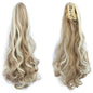 Synthetic Long Wavy Ponytail Ash Blonde Color Drawstring Ponytail Clip-on Hair Extensions For Women Black Blond Daily Use