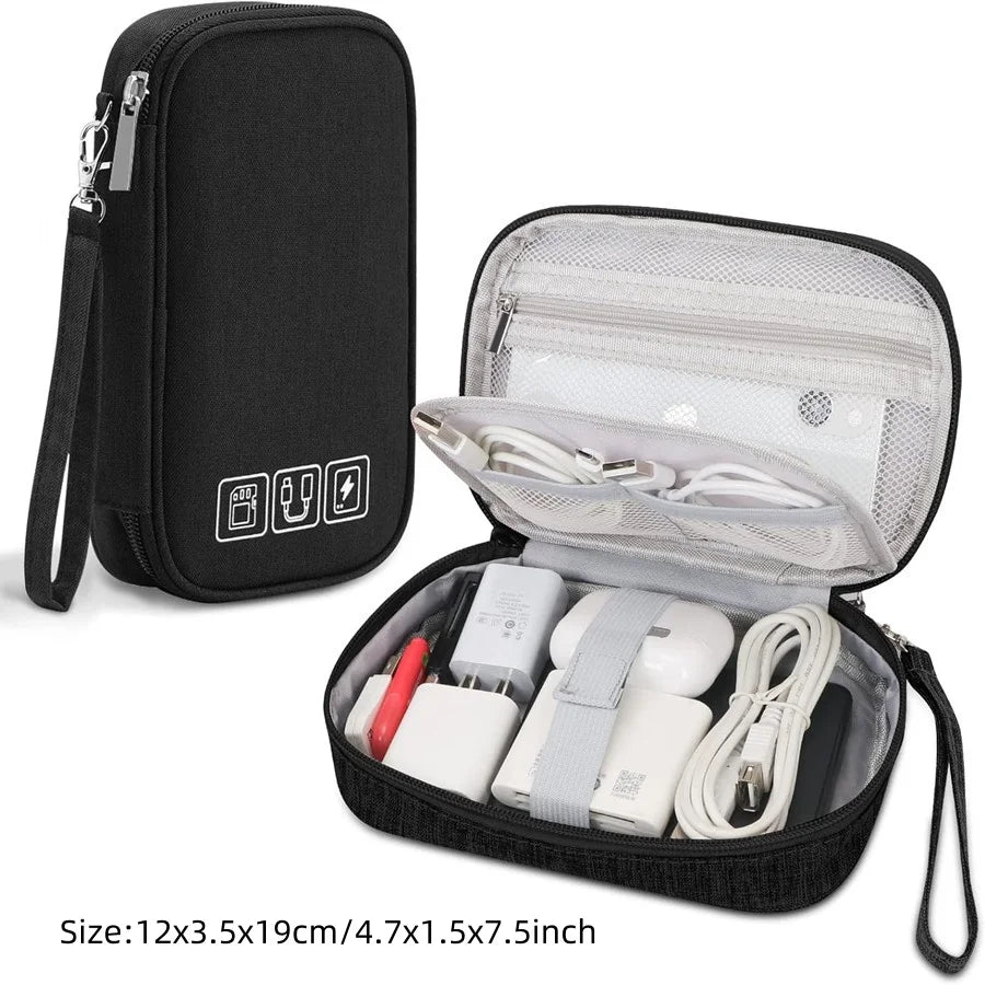 Portable Digital Storage Bag USB Gadget Waterproof Cable Organizer Pouch Electronics Devices Accessories Pack Supplies