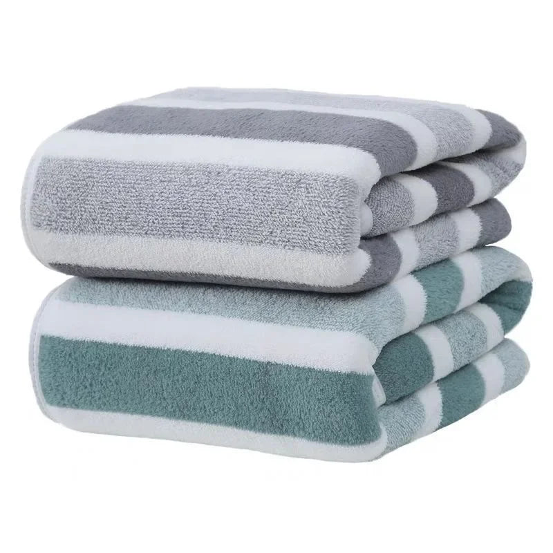 Bathroom Towel Set with Striped Pattern, Soft Hand Absorbent, Wrapping Towels, Quick Drying, Beauty Salons and Hotels