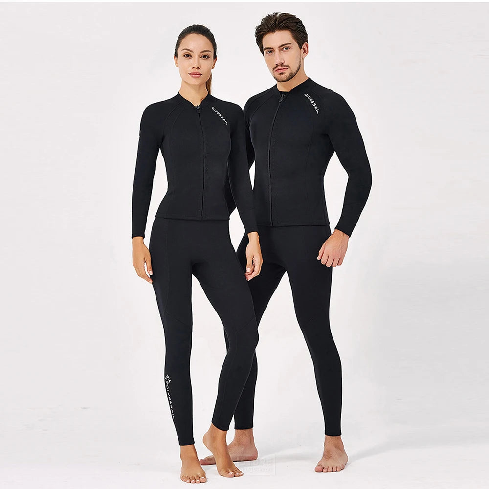 Neoprene 2MM/3MM Men Women Wetsuit Jacket Scuba Diving Suit Surf Snorkeling Underwater Fishing Spearfishing Kitesurf Equipment