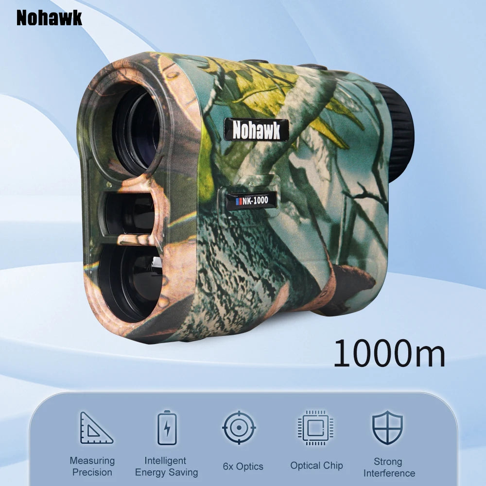 NOHAWK Golf Laser Rangefinder USB Rechargeable with Slope Compensation For Golfer Range Finder Hunting Monocular