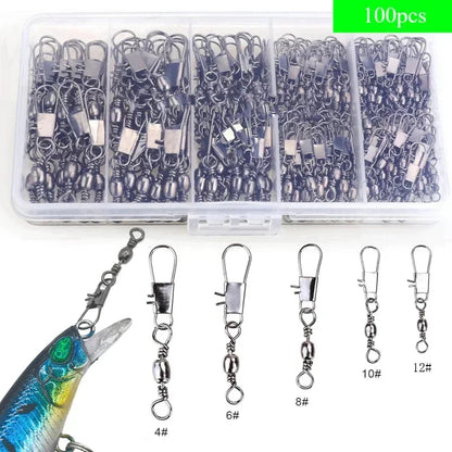 100 pieces of fishing connectors and small fishing accessories