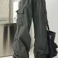 Stylish Wide Leg Cargo Pants with Flap Pockets - Comfortable Drawstring Waist, Relaxed Fit, Breathable Fabric, Perfect for Spring & Summer Outings - Women's Casual Clothing for Everyday Wear