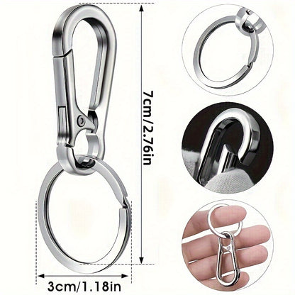 10-Pack Stainless Steel Carabiner Keychain Clips - Durable Metal Spring Snap Hook for Key Ring, Camping Gear, Backpacks