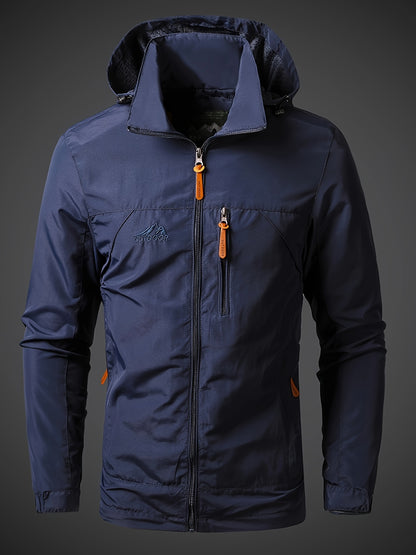 Classic Essential Outdoor Lightweight Hooded Jacket - Windproof Strike Coat With Regular Fit - Perfect For Men In Spring And Autumn