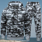 Men'S Camo Hooded Sweatshirt and Pants Set, Casual Outdoor Polyester 100% Full Body Suit, Long Sleeve Pullovers with Drawstring, Regular Fit, 3D Printing, Knit Fabric, Slight Stretch, for Hiking, Camping, Hunting, Running, Tr